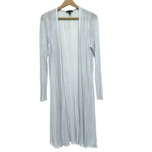 Eileen Fisher Bone Linear Knit Tencel Drape Ling Cardigan XS